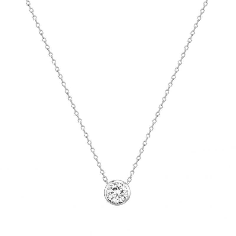 Collier femme solitaire edora argent 925/1000 et oxyde - colliers-femme - edora