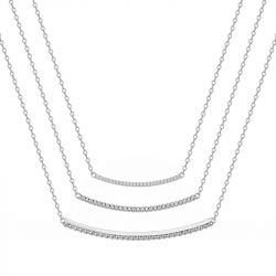 Collier femme 3 rangs edora argent 925/1000 et oxydes - colliers-femme - edora - 0