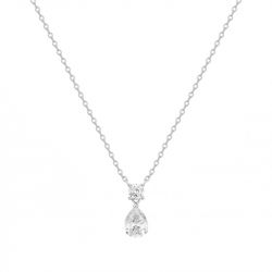 Collier femme solitaire edora argent 925/1000 et oxydes - colliers-femme - edora - 0