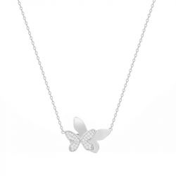 Collier femme papillons edora argent 925/1000 et oxydes - colliers-femme - edora - 0