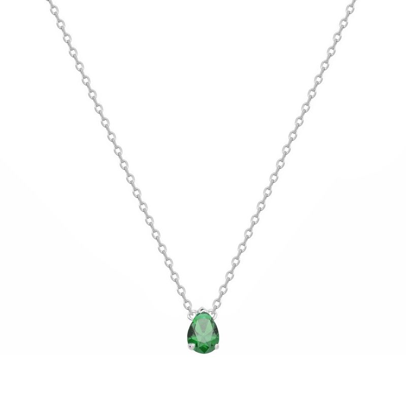 Collier femme edora argent 925/1000 et spinelle verte - colliers-femme - edora
