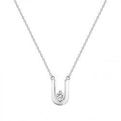 Collier femme solitaire edora argent 925/1000 et oxyde - colliers-femme - edora - 0