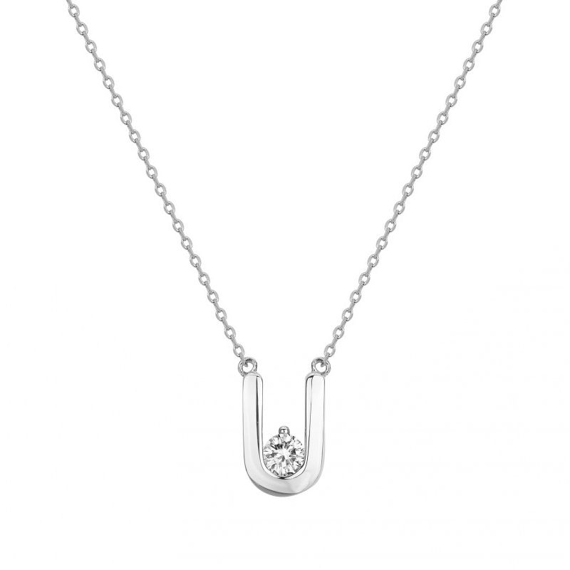 Collier femme solitaire edora argent 925/1000 et oxyde - colliers-femme - edora