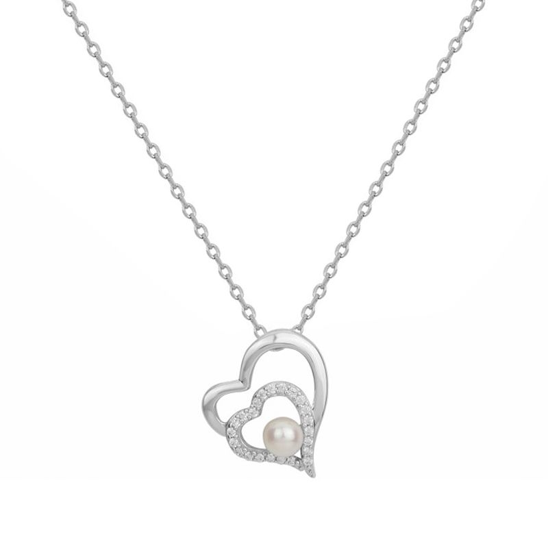 Collier femme coeurs edora argent 925/1000 et oxydes - colliers-femme - edora