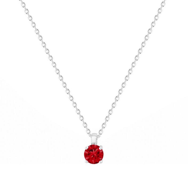 Collier femme solitaire edora argent 925/1000 et spinelle
 - colliers-femme - edora