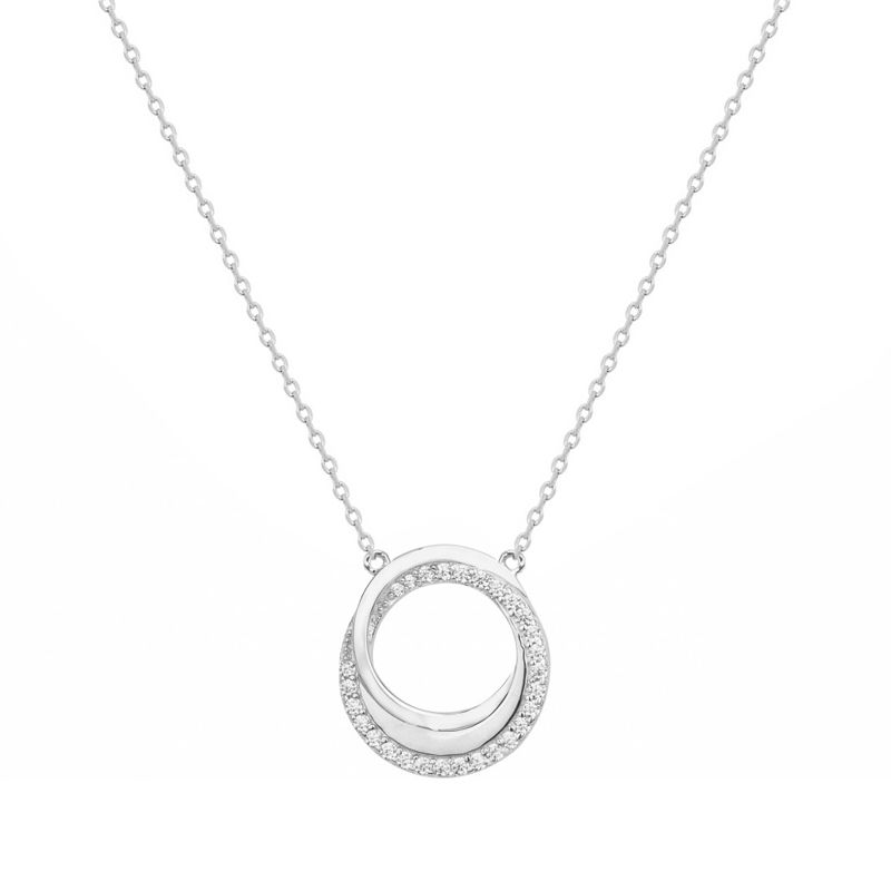 Collier femme cercles entrelacés edora argent 925/1000 et oxydes - colliers-femme - edora