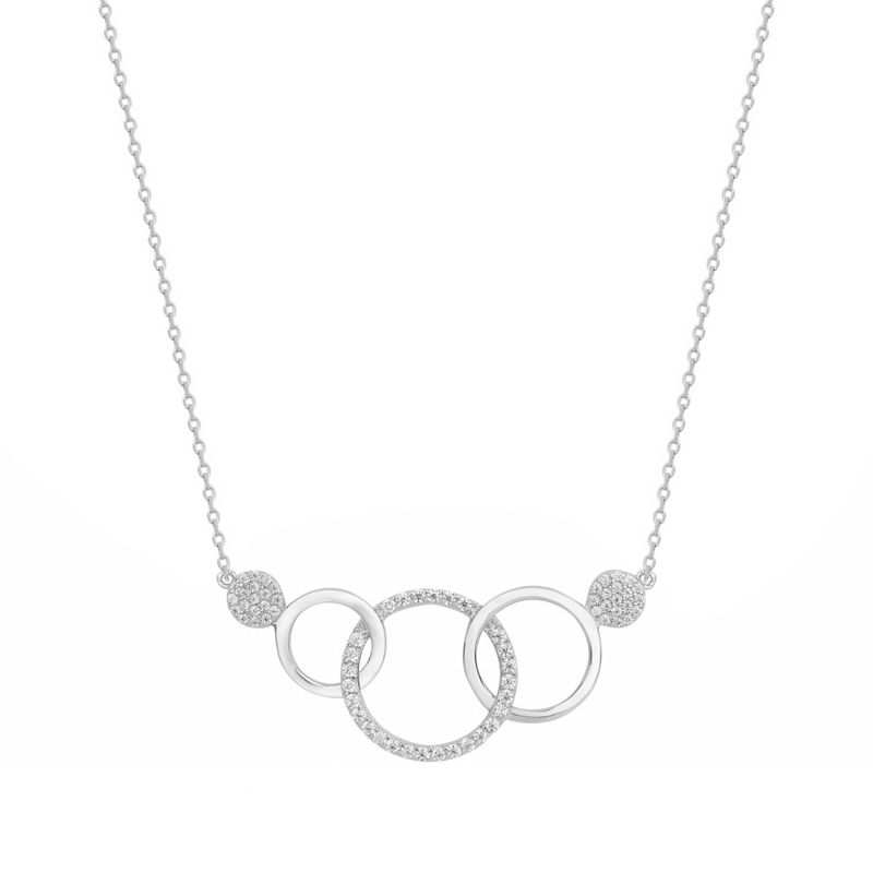 Collier femme cercles entrelacés edora argent 925/1000 et oxydes - colliers-femme - edora