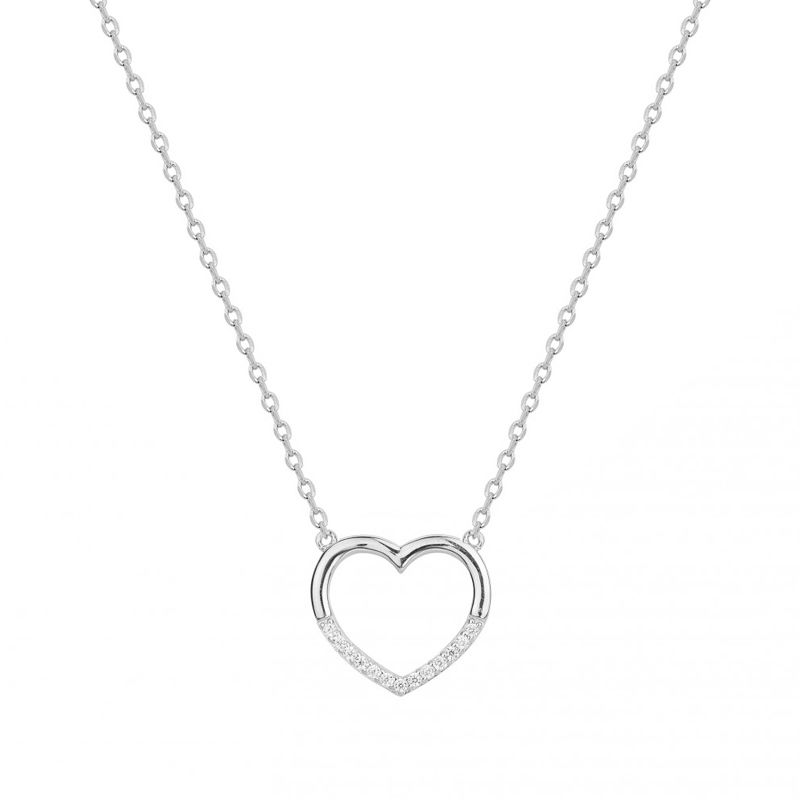 Collier femme coeur edora argent 925/1000 et oxydes - colliers-femme - edora