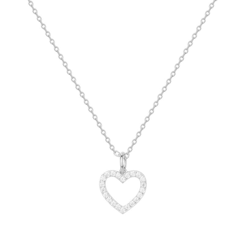 Collier femme coeur edora argent 925/1000 et oxydes - colliers-femme - edora