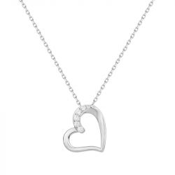 Collier femme coeur edora argent 925/1000 et oxydes - colliers-femme - edora - 0