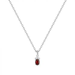 Collier femme solitaire edora argent 925/1000 et spinelle
 - colliers-femme - edora - 0