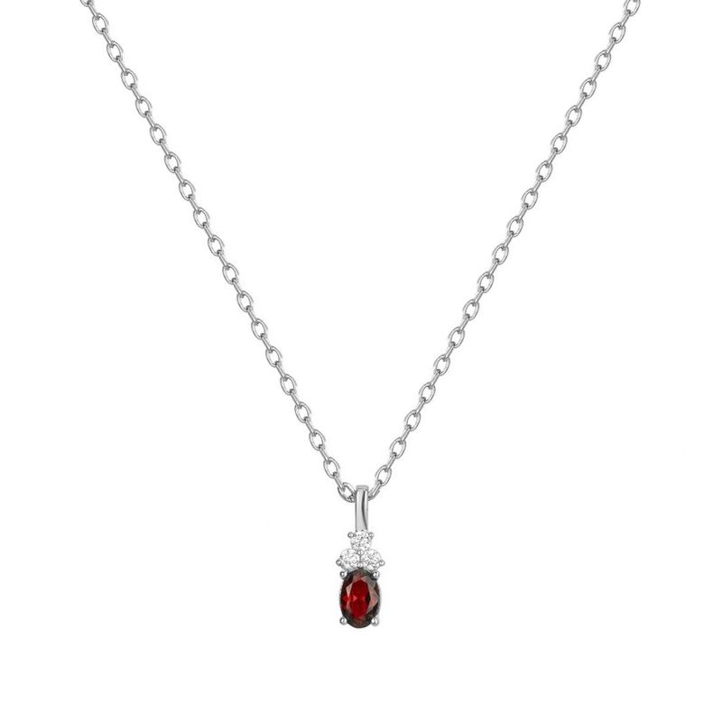 Collier femme solitaire edora argent 925/1000 et spinelle
 - colliers-femme - edora