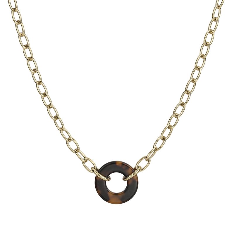 Collier femme phebus acier doré et acetate - colliers-femme - edora