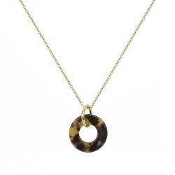 Collier femme phebus acier doré et acetate - colliers-femme - edora - 0