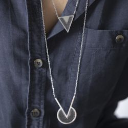 Collier femme phebus acier argenté et glitter noire - colliers-femme - edora - 1