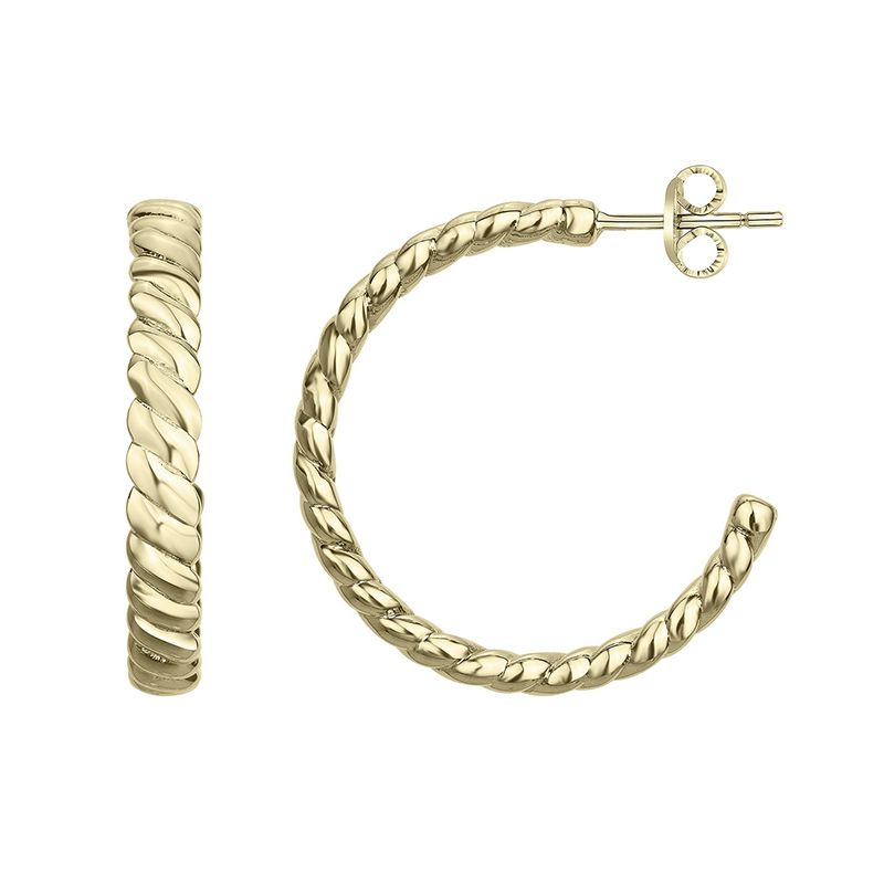 Boucles d'oreilles femme créoles phebus acier doré - creoles - edora