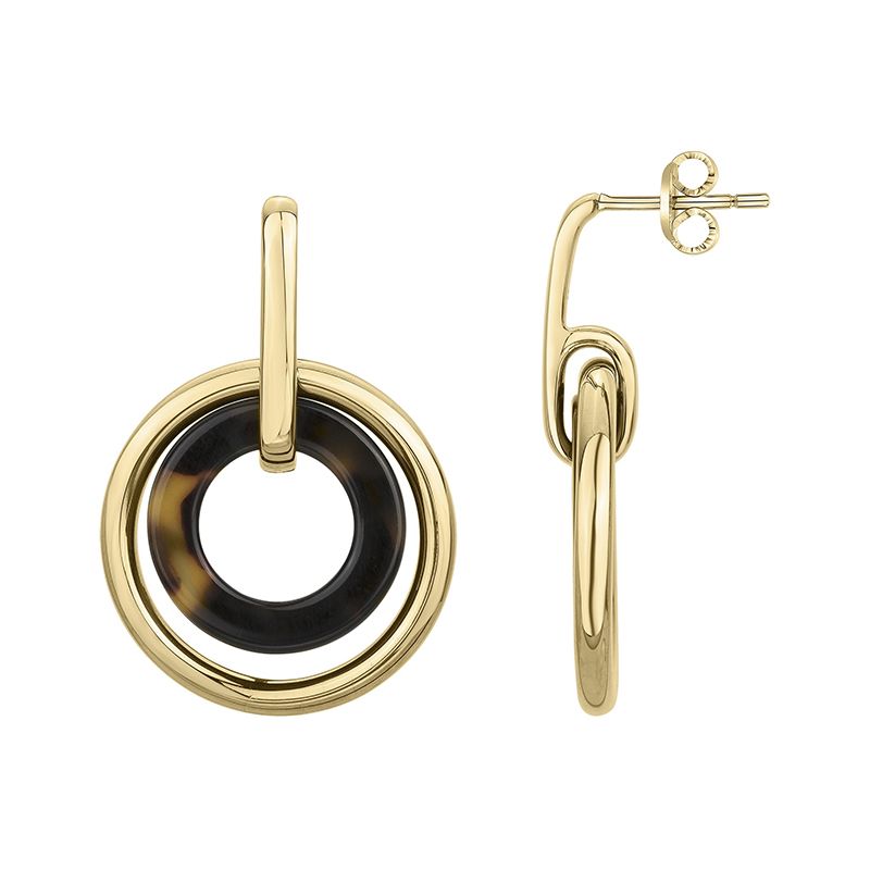 Boucles d'oreilles femme pendantes phebus acier doré - pendantes - edora