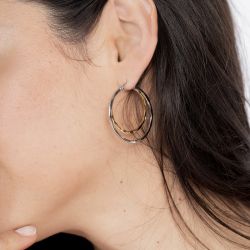 Boucles d’oreilles femme: pendantes, créoles, puces & piercing (15) - creoles - edora - 2