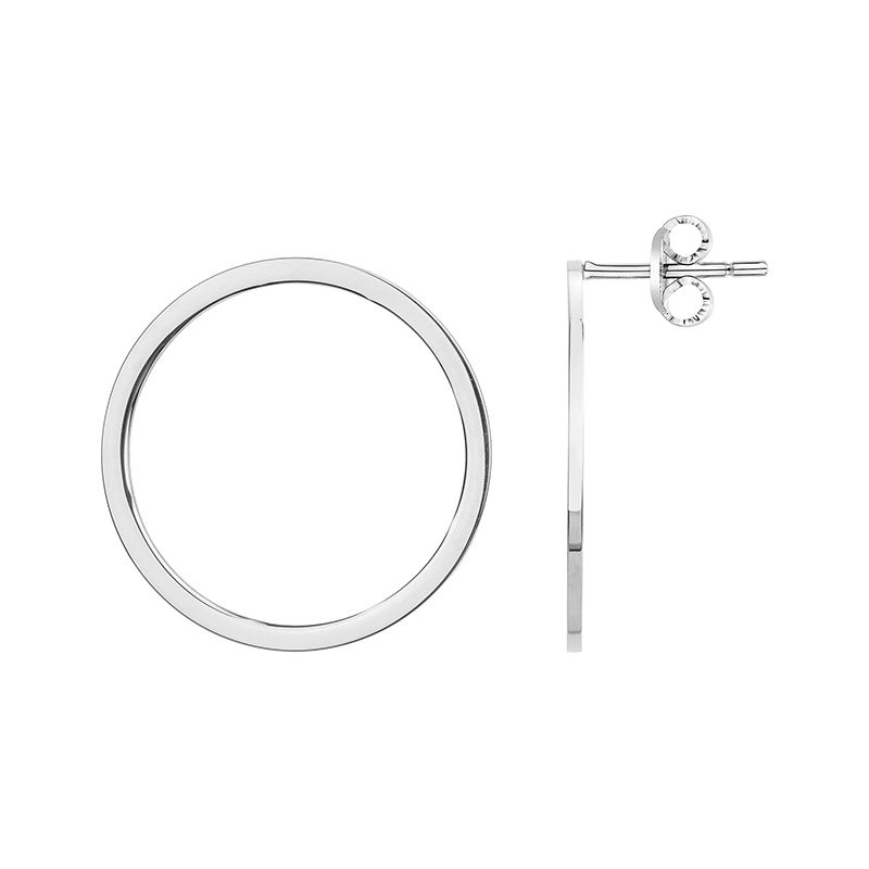 Boucles d'oreilles femme pendantes cercles phebus acier  - boucles-d-oreilles-femme - edora