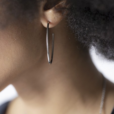 Boucles d'oreilles femme créoles phebus acier – boucles d'oreilles femme