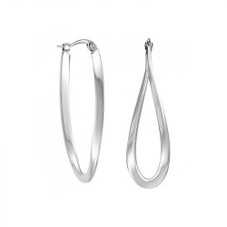 Boucles d'oreilles femme créoles phebus acier argenté - creoles - edora - 0