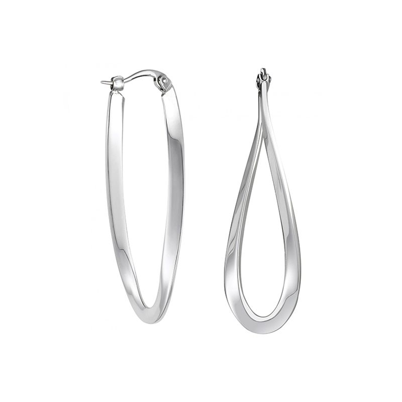 Boucles d'oreilles femme créoles phebus acier argenté - creoles - edora