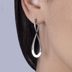 Boucles d’oreilles acier: boucles d’oreilles argentées, dorées (9) - creoles - edora - 2