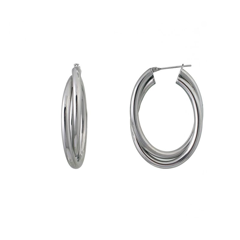 Boucles d'oreilles femme créoles phebus acier argenté - creoles - edora