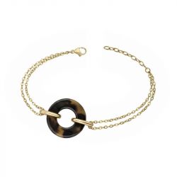 Bracelet femme phebus acier doré et acetate - bracelets-femme - edora - 0
