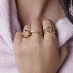 Bague femme phebus acier 316l jaune - bagues-femmes - edora - 2