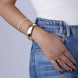 Bague femme phebus acier 316l jaune - bagues-femmes - edora - 3