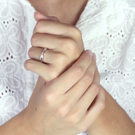 Bague femme alliance or 750/1000 blanc et diamants edo3c022gb2.750mil – bagues de mariage