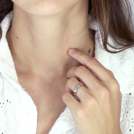 Bague femme alliance or 750/1000 blanc et diamants edo3c047gb2.750mil – bagues de mariage