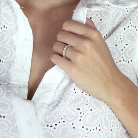 Bague femme alliance or 750/1000 blanc et diamants edo3c167gb4.750mil – bagues de mariage