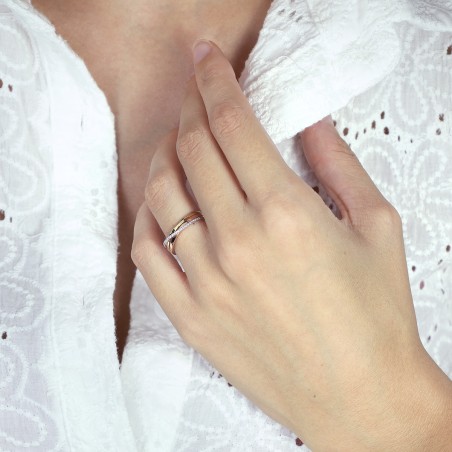 Bague femme alliance 3 ors 750/1000 et diamants edo3c169tb2.750mil – bagues de mariage