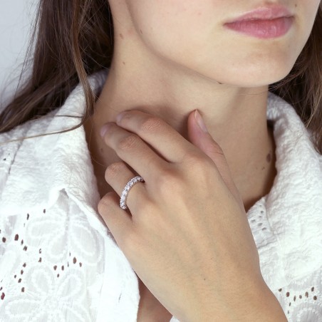 Bague femme alliance or 750/1000 blanc et diamants edo3l010gb2.750mil – bagues de mariage