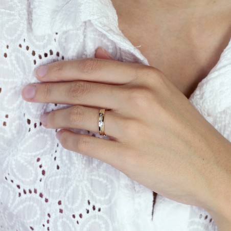 Bague femme alliance or 750/1000 bicolore 3m013b35.750mil – bagues de mariage