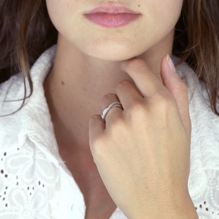 Bague femme alliance  or 750/1000 blanc et diamants edo3r006gb5.750mil – bagues de mariage