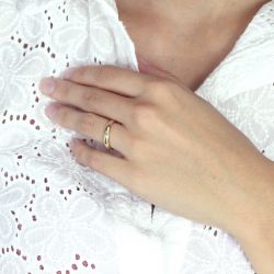 Bague mixte alliance demi-jonc confort or 375/1000 jaune - alliances - edora - 2