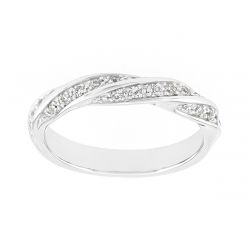 Bague femme alliance or 375/1000 blanc et diamants - alliances - edora - 0