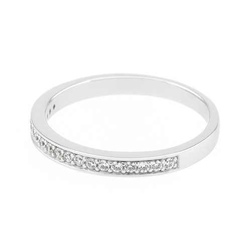 Bague Femme Alliance OR 750/1000 blanc et diamants 