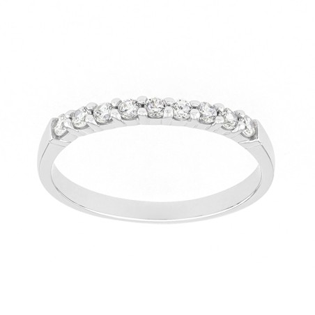 Bague femme alliance or 375/1000 blanc et diamants edo9l005gb4.375mil – bagues de mariage