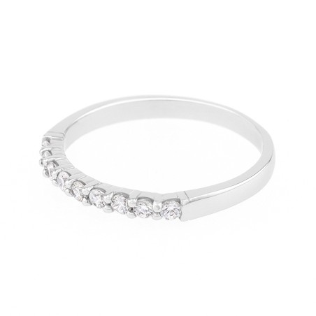 Bague Femme Alliance OR 750/1000 blanc et diamants 