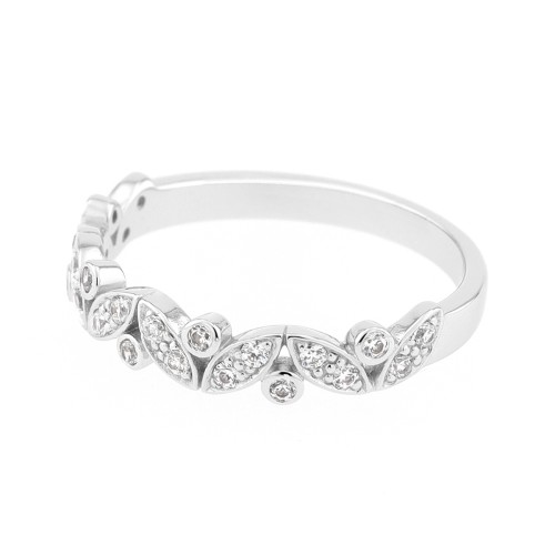 Bague Femme Alliance OR 750/1000 blanc et diamants 