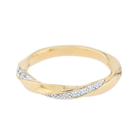 Bague Femme Alliance OR 750/1000 bicolore et diamants 