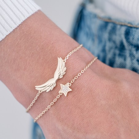 Bracelet femme etoile plaque or jaune et oxydes – bracelets plaqué or