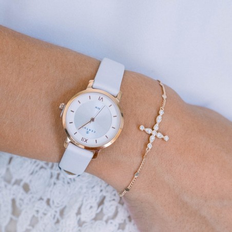 Bracelet femme croix plaque or jaune et oxydes – bracelets plaqué or