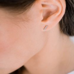 Boucles d’oreilles plaqué or: créoles, puces, pendantes plaqué or (6) - puces - edora - 2