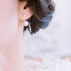 Boucles d'oreilles femme pendantes or 750/1000 jaune et perles - boucles-d-oreilles-or-750-1000 - edora - 2