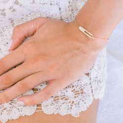 Bracelet femme épingle edora plaque or et oxydes - bracelets-femme - edora - 2